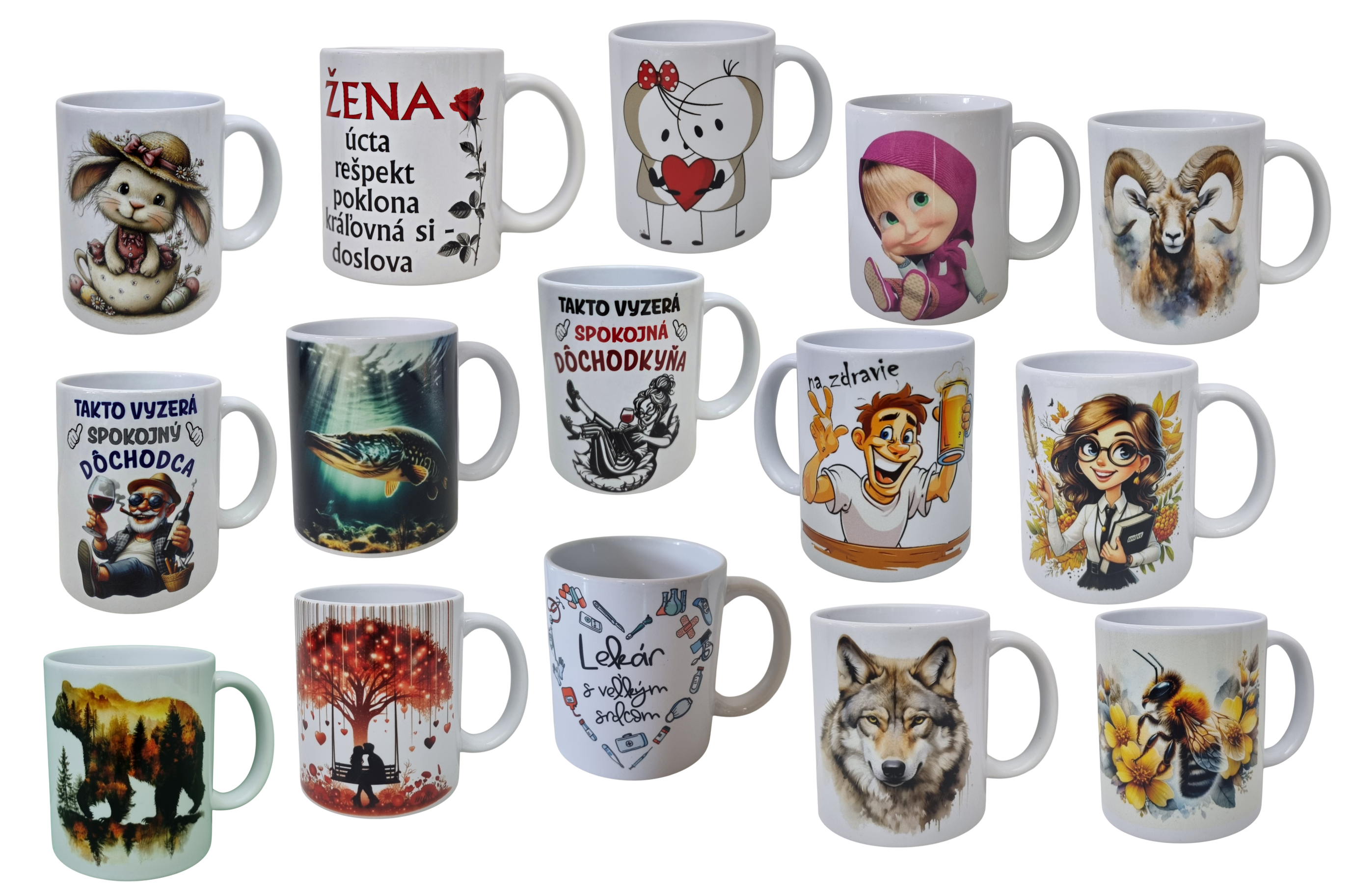 sada hrnčekov farebné